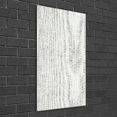 Cuadro de metacrilato moderno efecto cristal vertical Lienzo de lino blanco