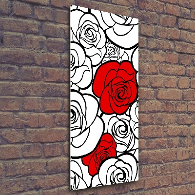 Cuadro decorativo en acrílico brillante vertical Rosas