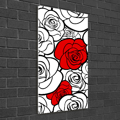 Cuadro decorativo en acrílico brillante vertical Rosas