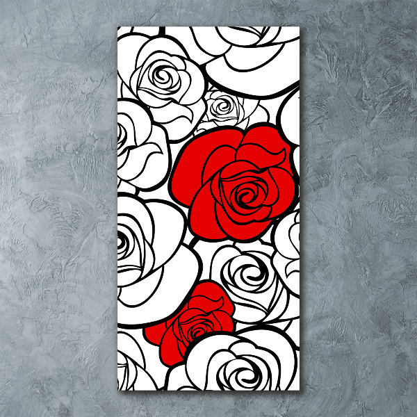 Cuadro decorativo en acrílico brillante vertical Rosas