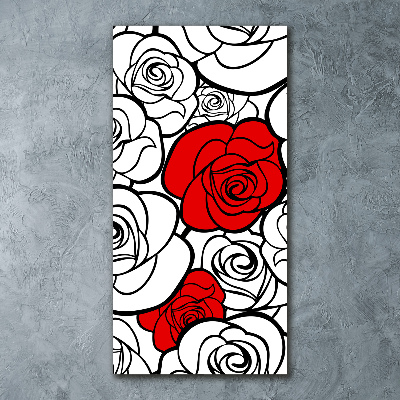 Cuadro decorativo en acrílico brillante vertical Rosas
