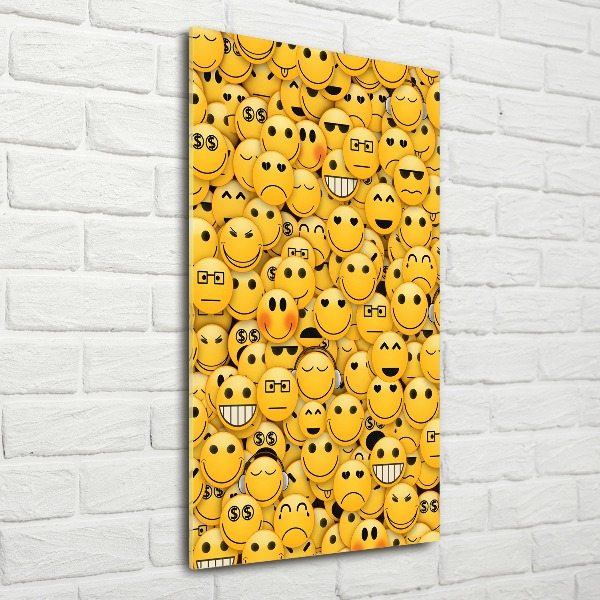 Cuadro decorativo en acrílico brillante vertical Emoticonos