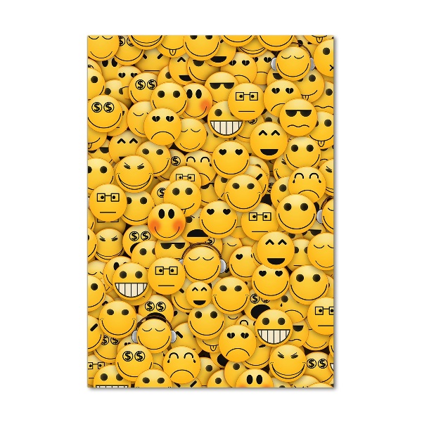 Cuadro decorativo en acrílico brillante vertical Emoticonos