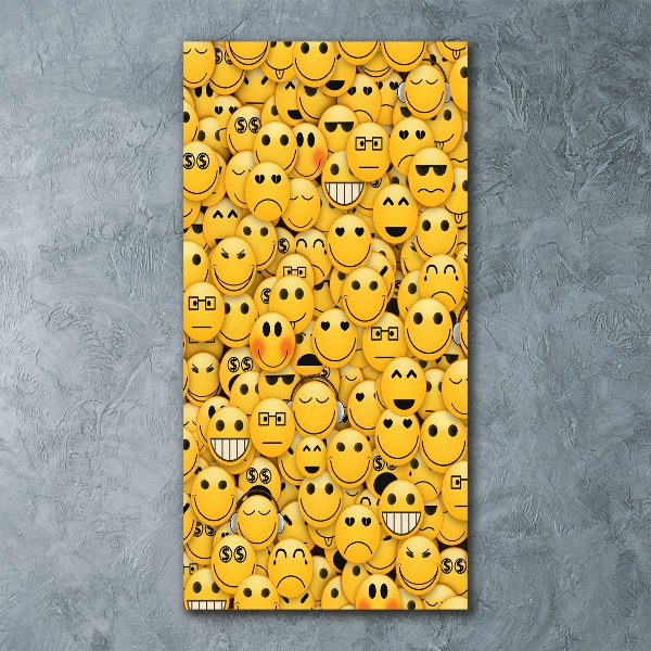 Cuadro decorativo en acrílico brillante vertical Emoticonos