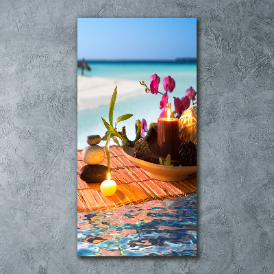 Impresión en metacrilato de alta calidad vertical Orquídea y bambú