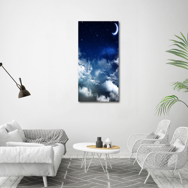 Cuadro decorativo en acrílico brillante vertical Cielo estrellado