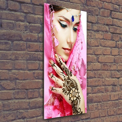 Impresión en metacrilato de alta calidad vertical mujer india