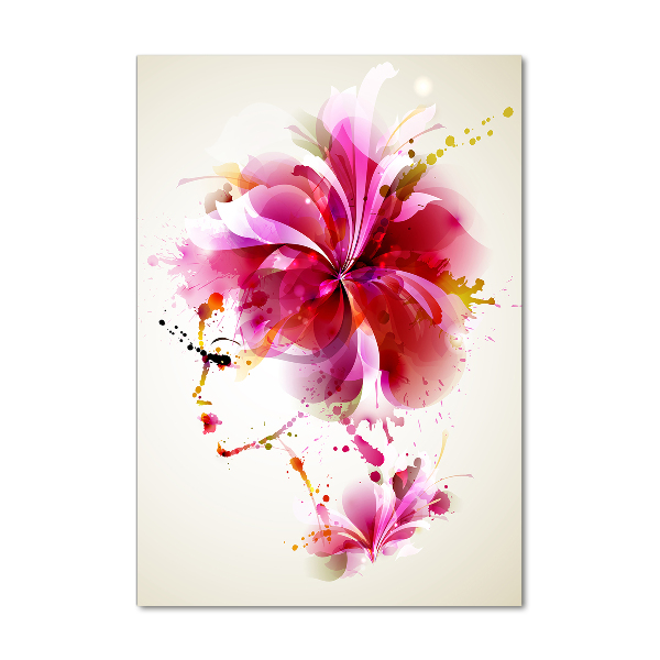 Cuadro decorativo en acrílico brillante vertical Mujer abstracta