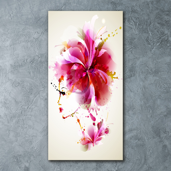 Cuadro decorativo en acrílico brillante vertical Mujer abstracta