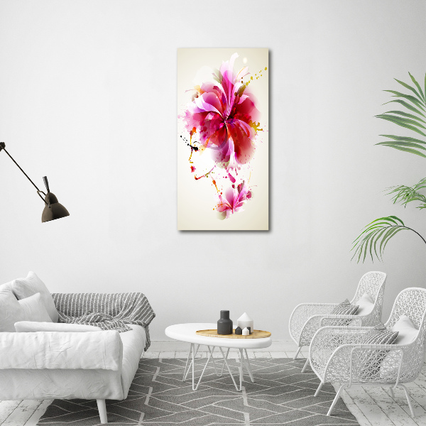 Cuadro decorativo en acrílico brillante vertical Mujer abstracta