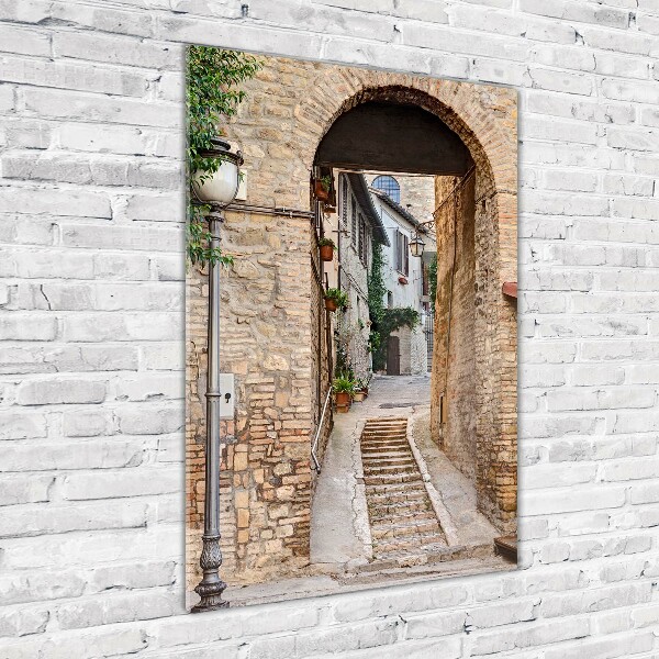 Cuadro decorativo en acrílico brillante vertical calles italianas
