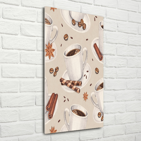 Cuadro de metacrilato vertical Una taza de café