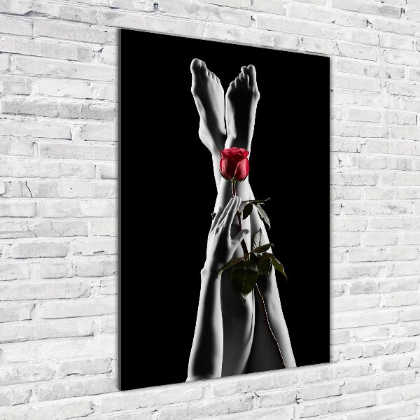 Impresión en metacrilato de alta calidad vertical Rosa y pies