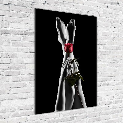 Impresión en metacrilato de alta calidad vertical Rosa y pies