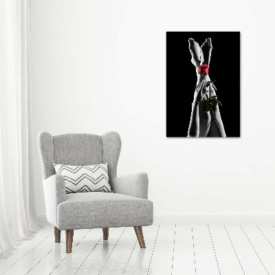 Foto obraz szkło akryl pionowy Róża i stopy