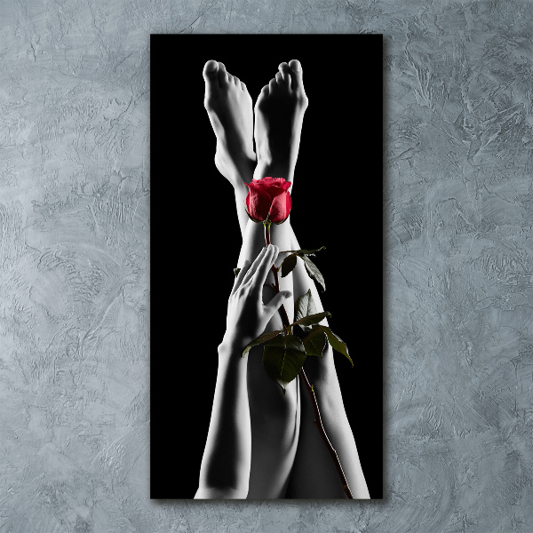 Impresión en metacrilato de alta calidad vertical Rosa y pies