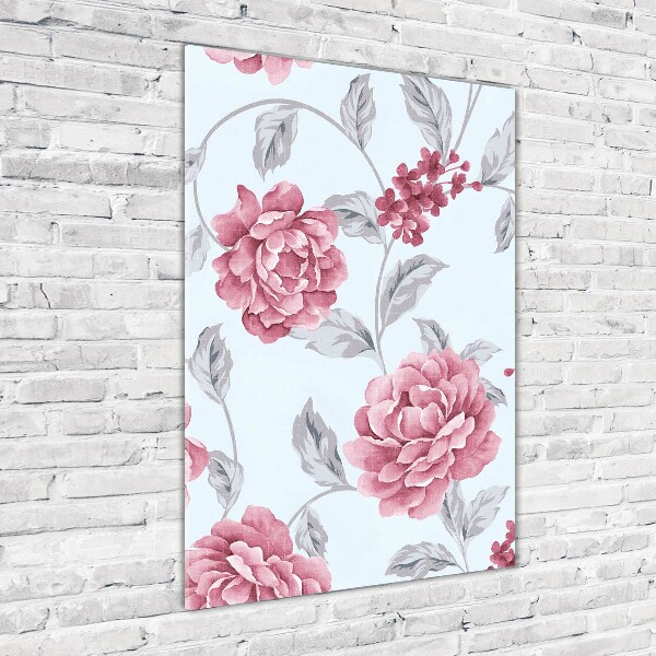 Cuadro de metacrilato vertical Peonías
