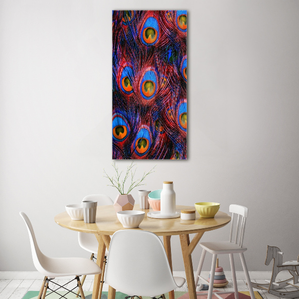 Impresión en metacrilato de alta calidad vertical plumas de pavo real