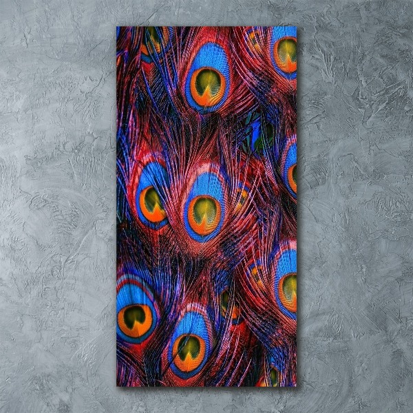 Impresión en metacrilato de alta calidad vertical plumas de pavo real