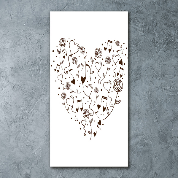 Cuadro de metacrilato vertical Corazón