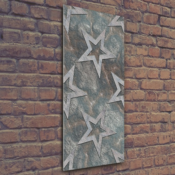 Cuadro decorativo en acrílico brillante vertical Estrellas de piedra