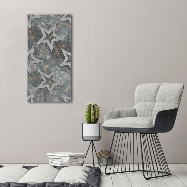 Cuadro decorativo en acrílico brillante vertical Estrellas de piedra