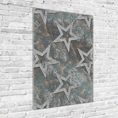 Cuadro decorativo en acrílico brillante vertical Estrellas de piedra