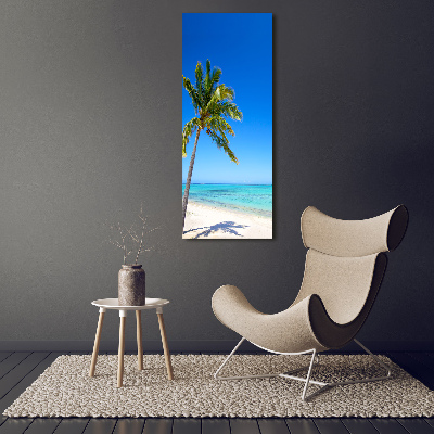 Cuadro de metacrilato moderno efecto cristal vertical Playa tropical