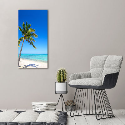 Cuadro de metacrilato moderno efecto cristal vertical Playa tropical