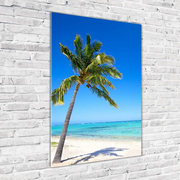 Cuadro de metacrilato moderno efecto cristal vertical Playa tropical