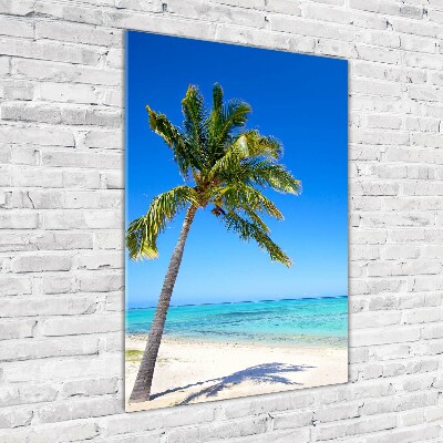 Cuadro de metacrilato moderno efecto cristal vertical Playa tropical