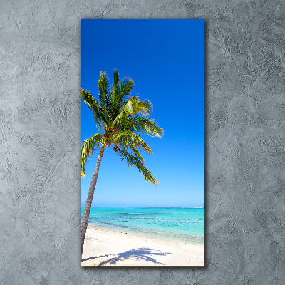 Cuadro de metacrilato moderno efecto cristal vertical Playa tropical