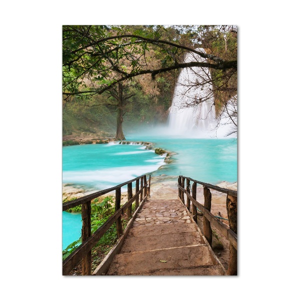 Impresión en metacrilato de alta calidad vertical Cascada de México