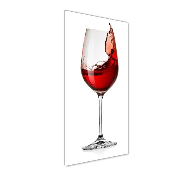 Cuadro de metacrilato moderno efecto cristal vertical Vino tinto