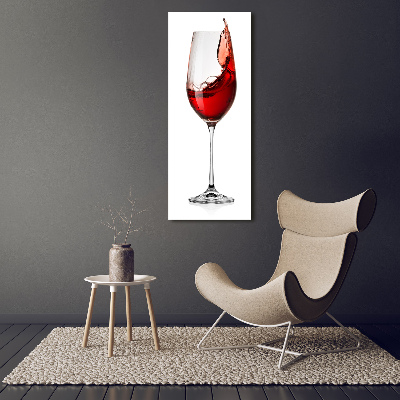 Cuadro de metacrilato moderno efecto cristal vertical Vino tinto
