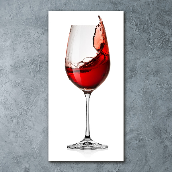 Cuadro de metacrilato moderno efecto cristal vertical Vino tinto