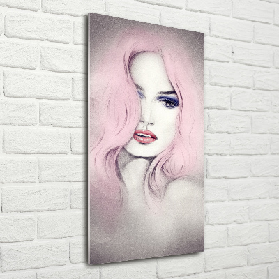 Cuadro decorativo en acrílico brillante vertical Mujer abstracta