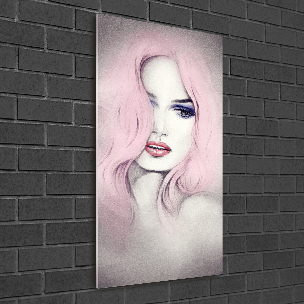 Cuadro decorativo en acrílico brillante vertical Mujer abstracta