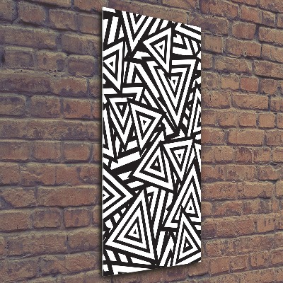 Cuadro decorativo en acrílico brillante vertical Fondo de triángulos