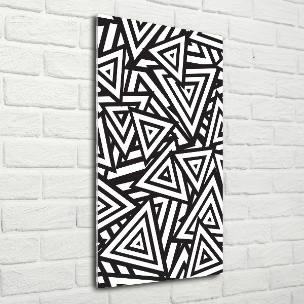 Cuadro decorativo en acrílico brillante vertical Fondo de triángulos