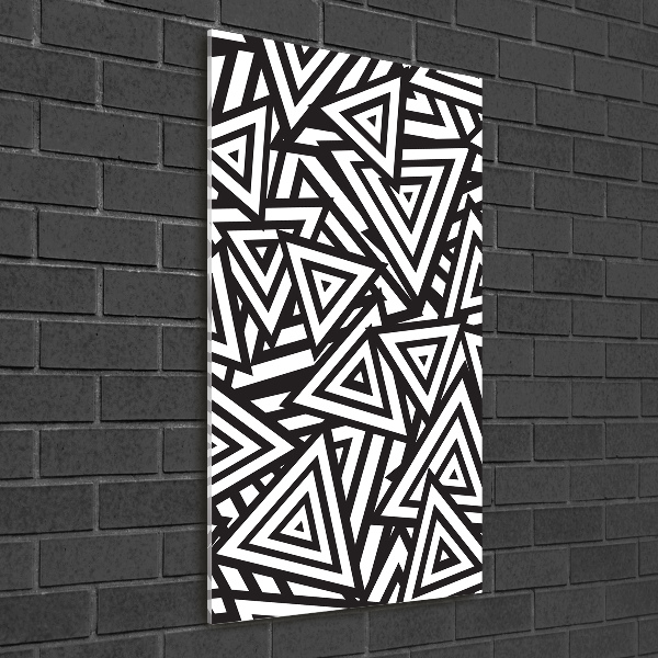 Cuadro decorativo en acrílico brillante vertical Fondo de triángulos