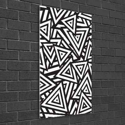 Cuadro decorativo en acrílico brillante vertical Fondo de triángulos