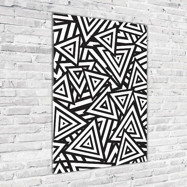 Cuadro decorativo en acrílico brillante vertical Fondo de triángulos