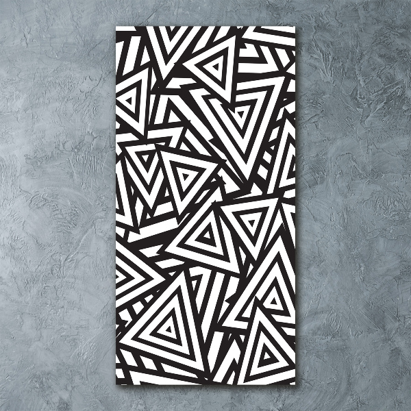 Cuadro decorativo en acrílico brillante vertical Fondo de triángulos