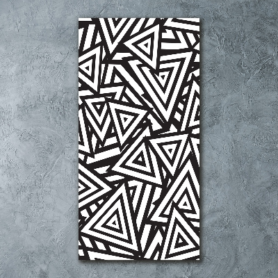 Cuadro decorativo en acrílico brillante vertical Fondo de triángulos