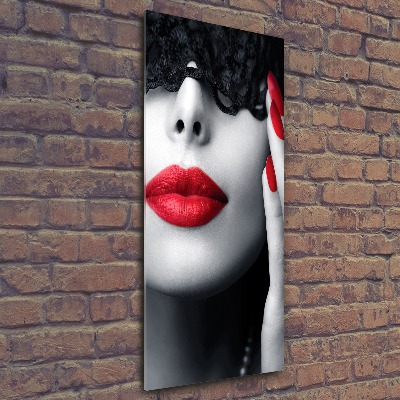 Cuadro decorativo en acrílico brillante vertical Máscara de encaje