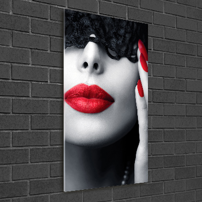 Cuadro decorativo en acrílico brillante vertical Máscara de encaje