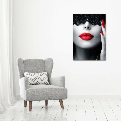 Cuadro decorativo en acrílico brillante vertical Máscara de encaje