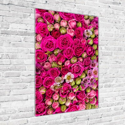 Cuadro decorativo en acrílico brillante vertical Un ramo de flores