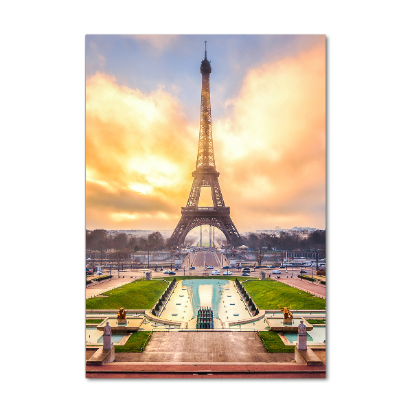 Cuadro decorativo en acrílico brillante vertical Torre Eiffel de París